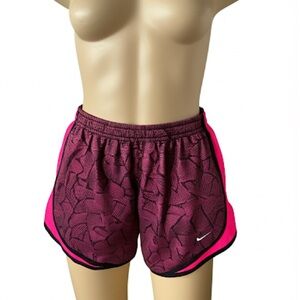 Nike Pink and Black Women's Dri-FIT Tempo Mid-Rise Brief-Lined Running Shorts